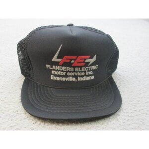 Vintage Trucker Hat Cap Snapback Flanders Electric Motor Service Evansville IN